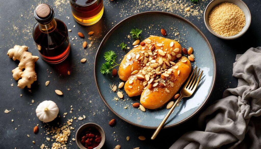 Un tocco orientale alla mia cucina, il pollo lo faccio alle mandorle con lo zenzero