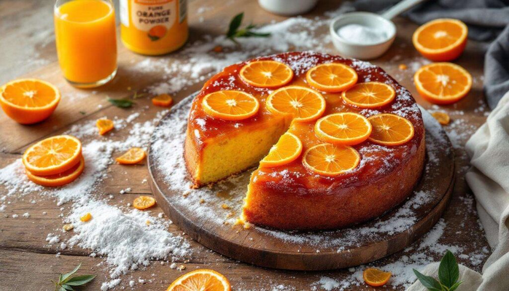 La torta all’arancia rovesciata sarà il dolce delle feste servilo con pandoro e panettone