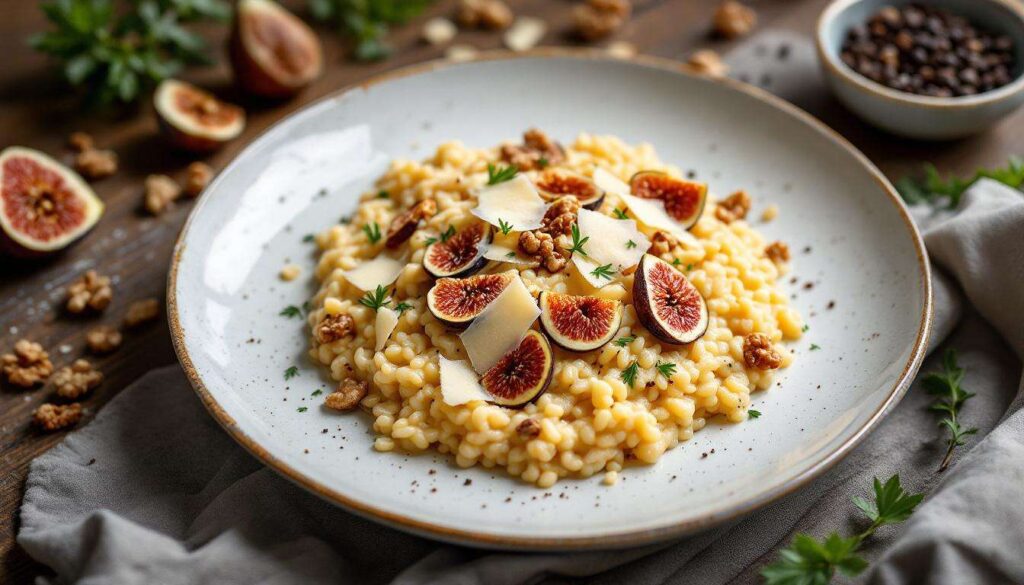 Risotto ai fichi con pecorino e noci: cremoso, elegante e facile da rifare